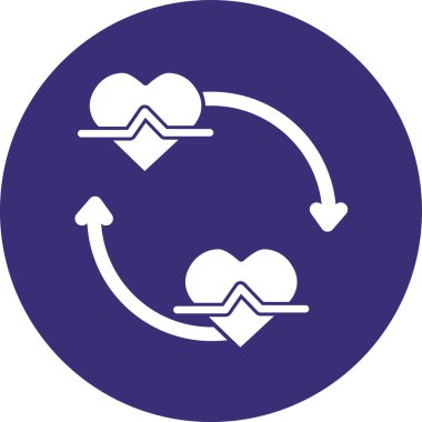kalp hızı vektör çizgisi simgesi