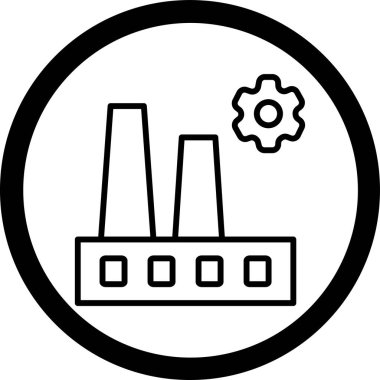 Fabrika simgesi vektör illüstrasyonu