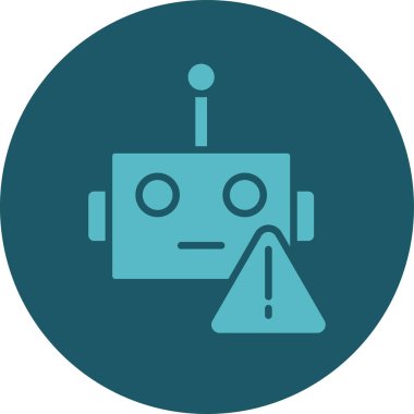 robot düz simgesi, vektör illüstrasyonu