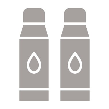 Damla ikonlu su şişesi, vektör illüstrasyonu