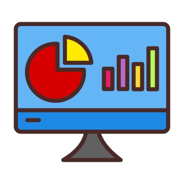 Veri analiz simgesi, vektör illüstrasyonu