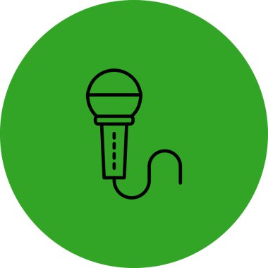 Mikrofon Hattı Çember Vektör Simgesi Tasarımı