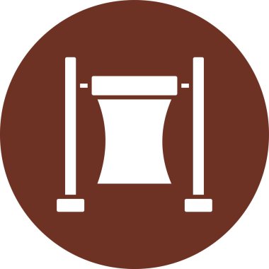 davul sembolü. Vektör düz semboldür. kahverengi renk çizimi, yuvarlak açılar.