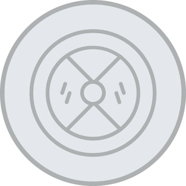 Dairesel disk ile bir dairenin vektör simgesi