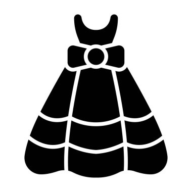 kadın elbise simgesi, vektör illüstrasyonu