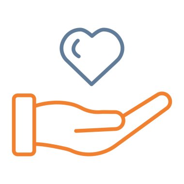 kalp elde simge, vektör resimleme