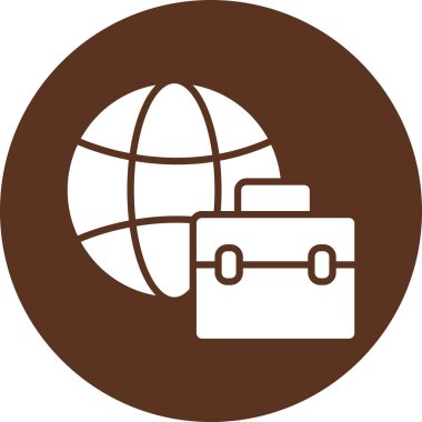 Global Business simgesi, vektör illüstrasyonu basit tasarım