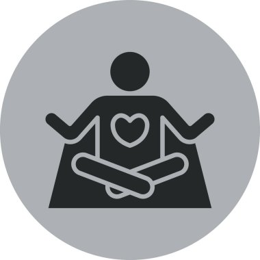 Çemberde kalbi olan kişi, vektör çizimi