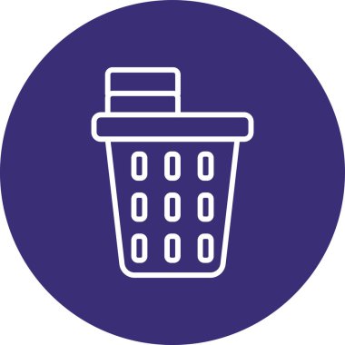 Çamaşır sepeti web simgesi, vektör illüstrasyonu