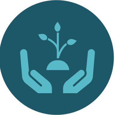 el simgesinde bitki, basit vektör illüstrasyonu