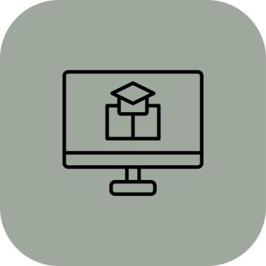 Online eğitim hattı simgesi vektörü