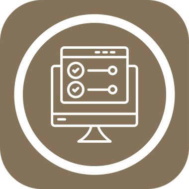 Bilgisayar. Web simgesi basit illüstrasyon