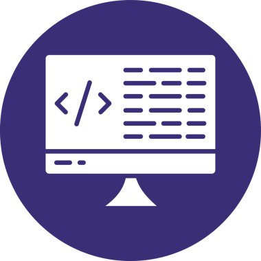 Web programlama kodu simgesi, vektör tasarımı