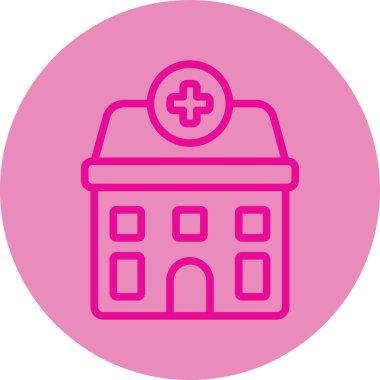 Hastane binası web simgesi, basit vektör illüstrasyonu