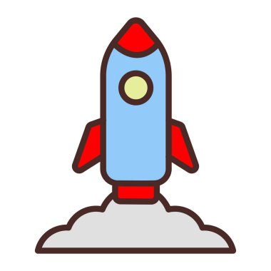 Kolayca düzenleyebilen veya düzenleyebilen roket vektör simgesi