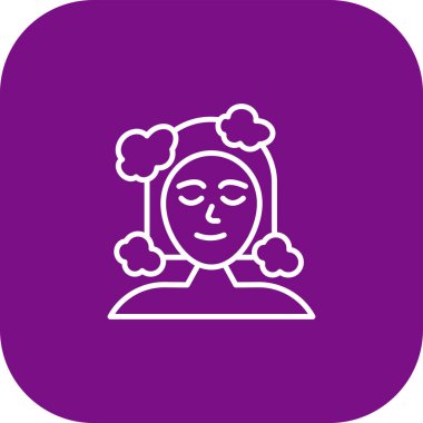 Bulut vektör çizgisi simgesi olan güzel kadın kafası