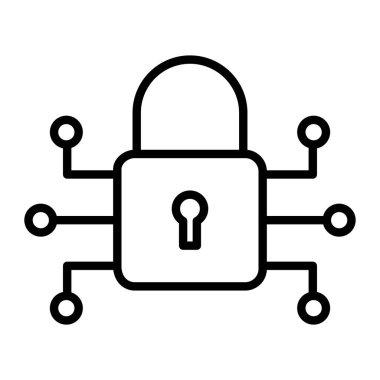 Kilit vektör satırı simgesi