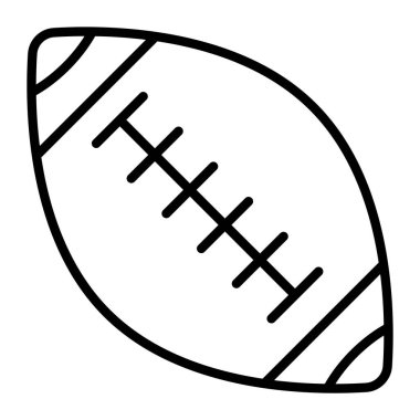 Amerikan futbol topu ikonu. Beyaz arkaplanda izole edilmiş web tasarımı için Amerikan futbol topu vektör simgesi ana hatları