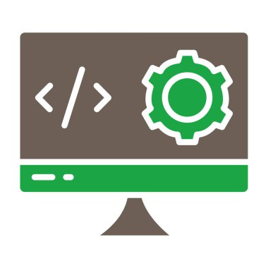 Programlama düz vektör simgesi