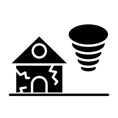 ev felaketi simgesi, vektör illüstrasyonu beyaz arkaplanda izole edildi