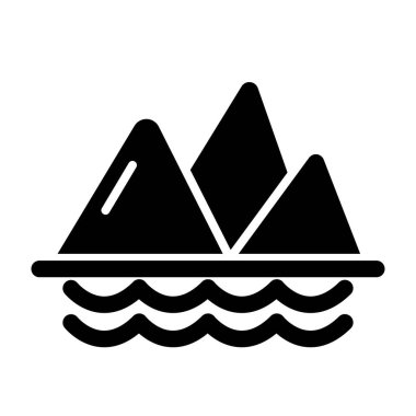 Bir dağ simgesinin vektör illüstrasyonu