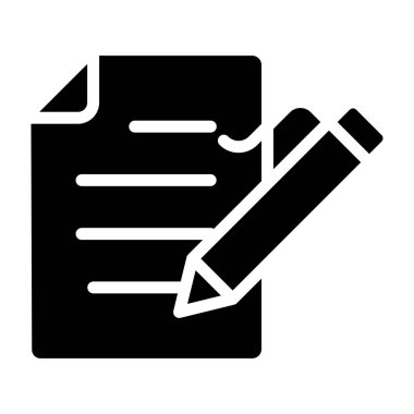 Kalem simgesi ve vektör illüstrasyonlu pano