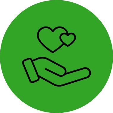 Kalp ikonu vektör illüstrasyonu