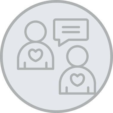 kalp sohbeti, vektör çizgisi simgesi, düzenlenebilir vuruş, doğrusal pictogram