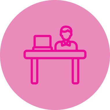 Bir dizüstü bilgisayar ve bir kadının vektör çizimi