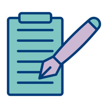 Kalem simgeli pano. kalem vektörü simgesi rengi düz izole edilmiş pano çizgisi