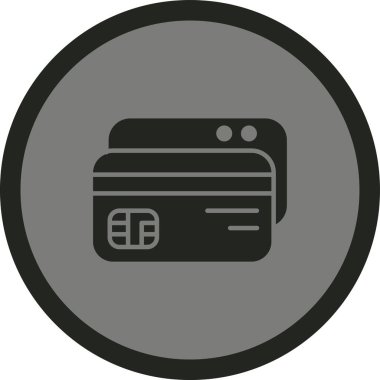 Kredi kartı yuvarlak kare vektör simgesi