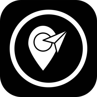 Moda biçimi izole edilmiş arkaplanda harita iğnesi simgesi simgesi