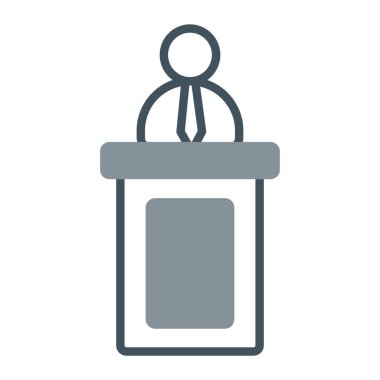 Konuşmacı simgesi. İnce çizgi biçimi tasarım vektör simgesi beyaz arkaplanda izole