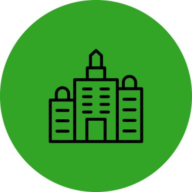 Şehir simgesi. Basit tasarım çizimi.