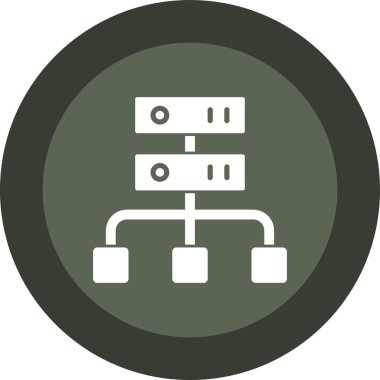 veri sunucusu vektör simgesi. biçim çift renkli düz yuvarlak sembol, gri ve cyan renkler, yuvarlak açılar, beyaz arkaplan