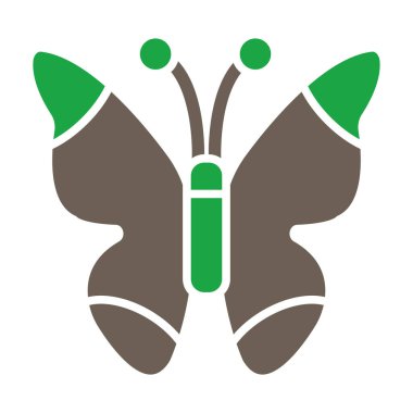 Kelebek düz ikonu, vektör çizimi, kelebek