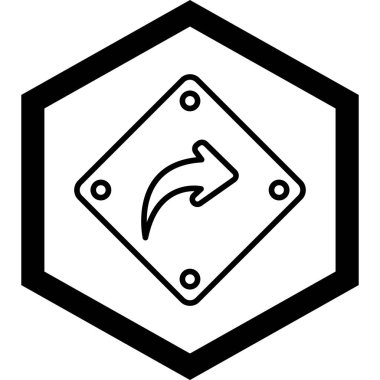 Bir yol simgesinin vektör illüstrasyonu