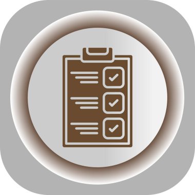Kontrol listesi simgesi, vektör illüstrasyonu