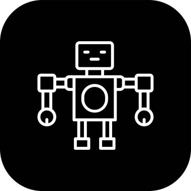 Robot vektör simgesi beyaz arka plan üzerinde