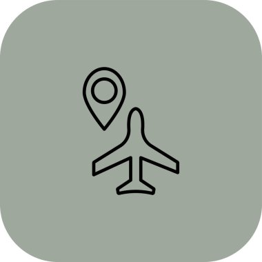 Havaalanı uçak ikonu. Web için uçak vektör simgesinin özet çizimi