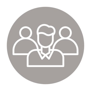 İş adamı ve iş adamı simgesi, işadamı ve işadamı işareti, vektör grafikleri, beyaz arka planda doğrusal bir desen, 10 puan.