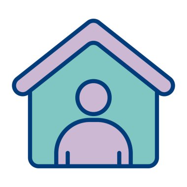 Ev vektörü illüstrasyon tasarımı olan adam