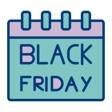 İzole siyah Cuma etiket. Vektör çizim tasarım