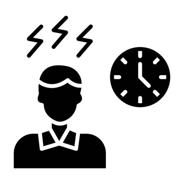 Saatli bir adamın vektör simgesi