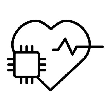 Kalp atışı çizgisi ikon vektör illüstrasyonlu kalp