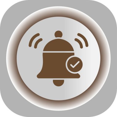 Çalan zilli çan, basit vektör simgesi tasarımı, illüstrasyon