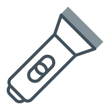 el feneri ince çizgi simgesi, el feneri ve el feneri, el feneri vektör işareti, vektör grafikleri, beyaz arkaplan üzerinde doğrusal desen.