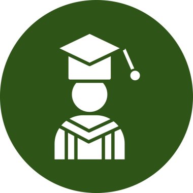 Mezuniyet. Web simgesi basit illüstrasyon