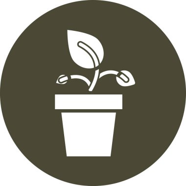 Bitki saksısı simgesinin vektör illüstrasyonu