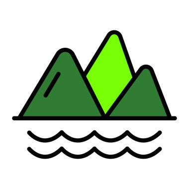 dağ vektörü düz renk simgesi